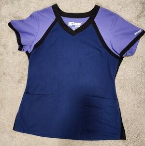 Grey's Anatomy Active Blue and Purple Scrub Top